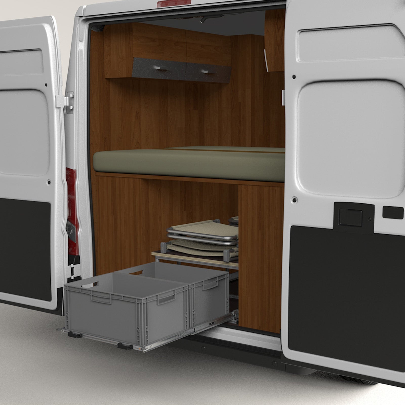 Tiroir arrière Camper Kastenwagen avec étagère 800mm x 600mm