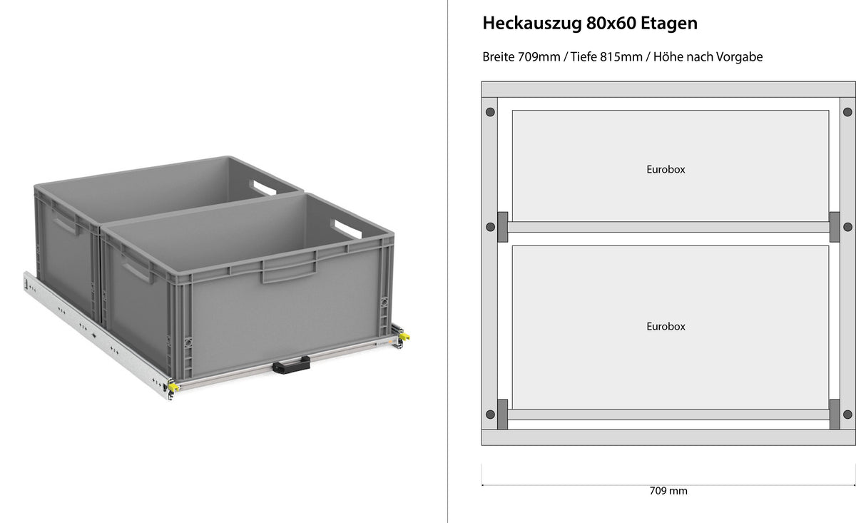 Bagudtræk til camper varevogn 1200mm x 400mm etager