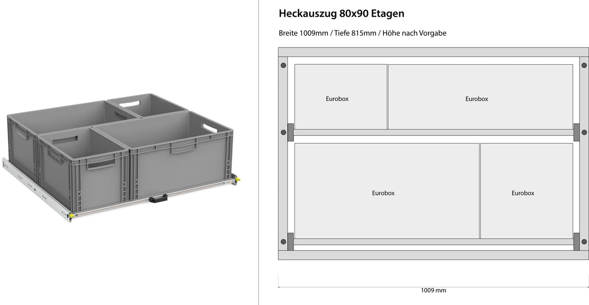 Bagudtræk til camper varevogn 1200mm x 400mm etager