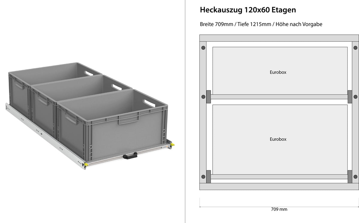 Bagudtræk til camper varevogn 1200mm x 400mm etager