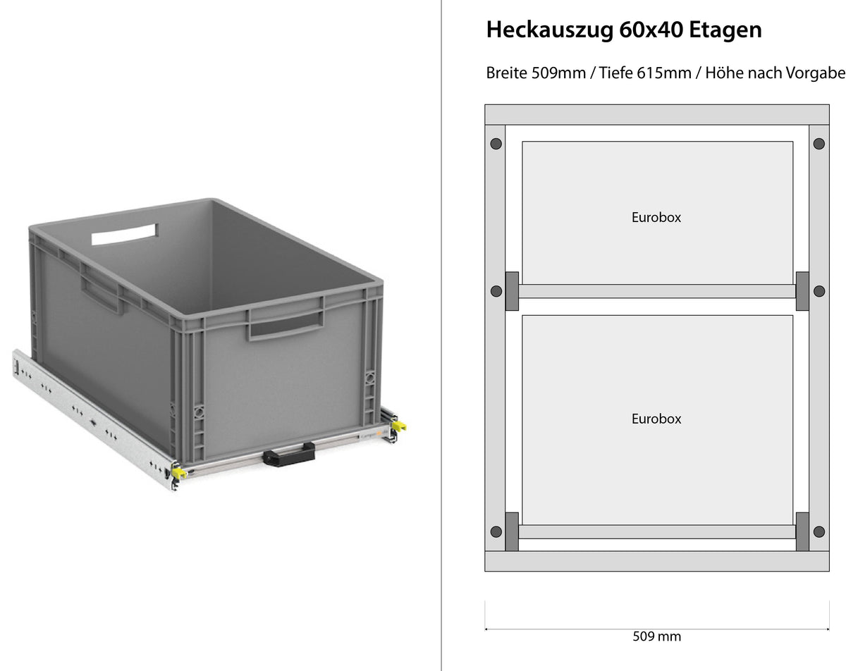 Bagudtræk til camper varevogn 1200mm x 400mm etager