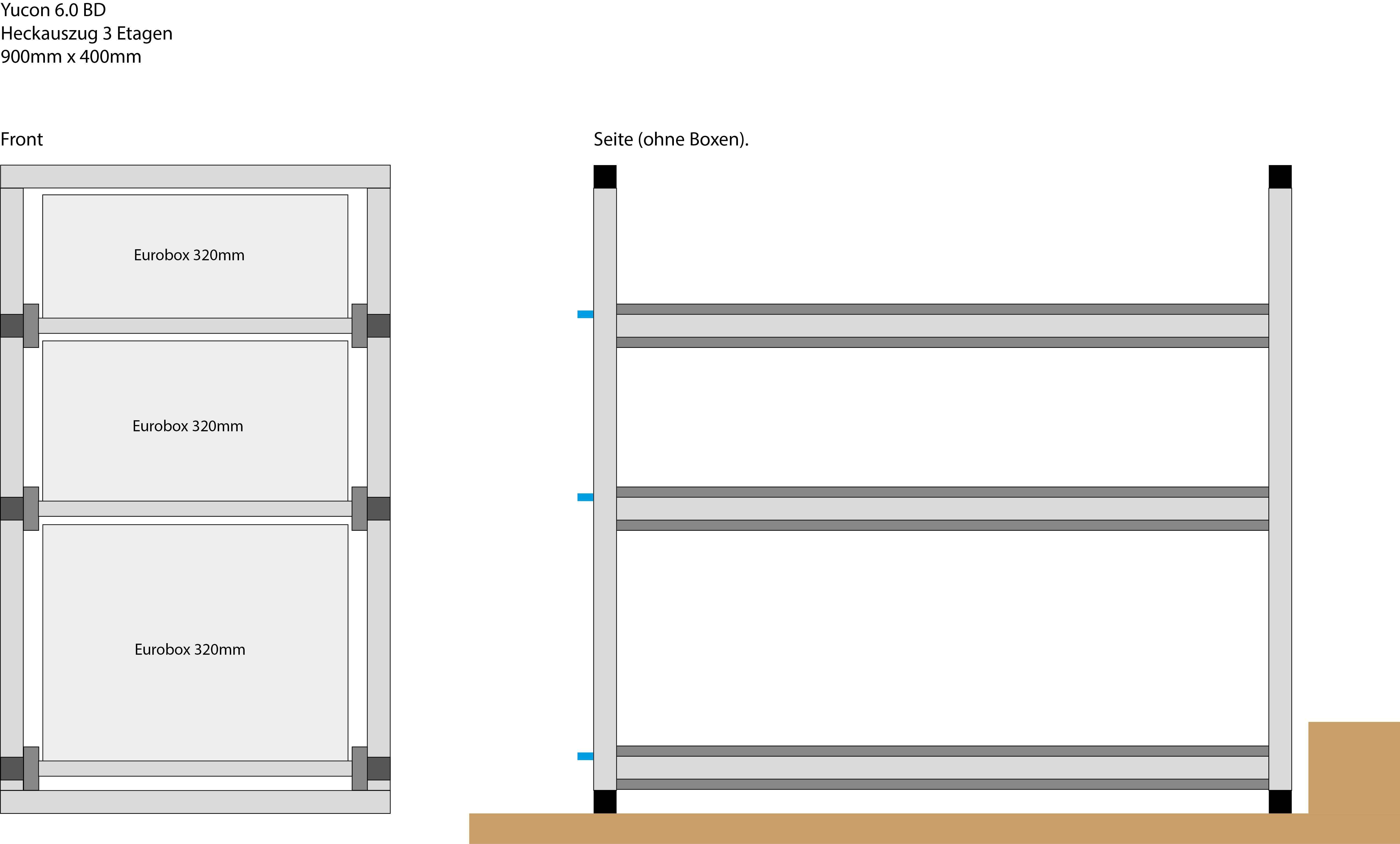 Rear pull-out for FRANKIA Yucon 6.0 BD | Heavy-duty pull-out eurobox optimized