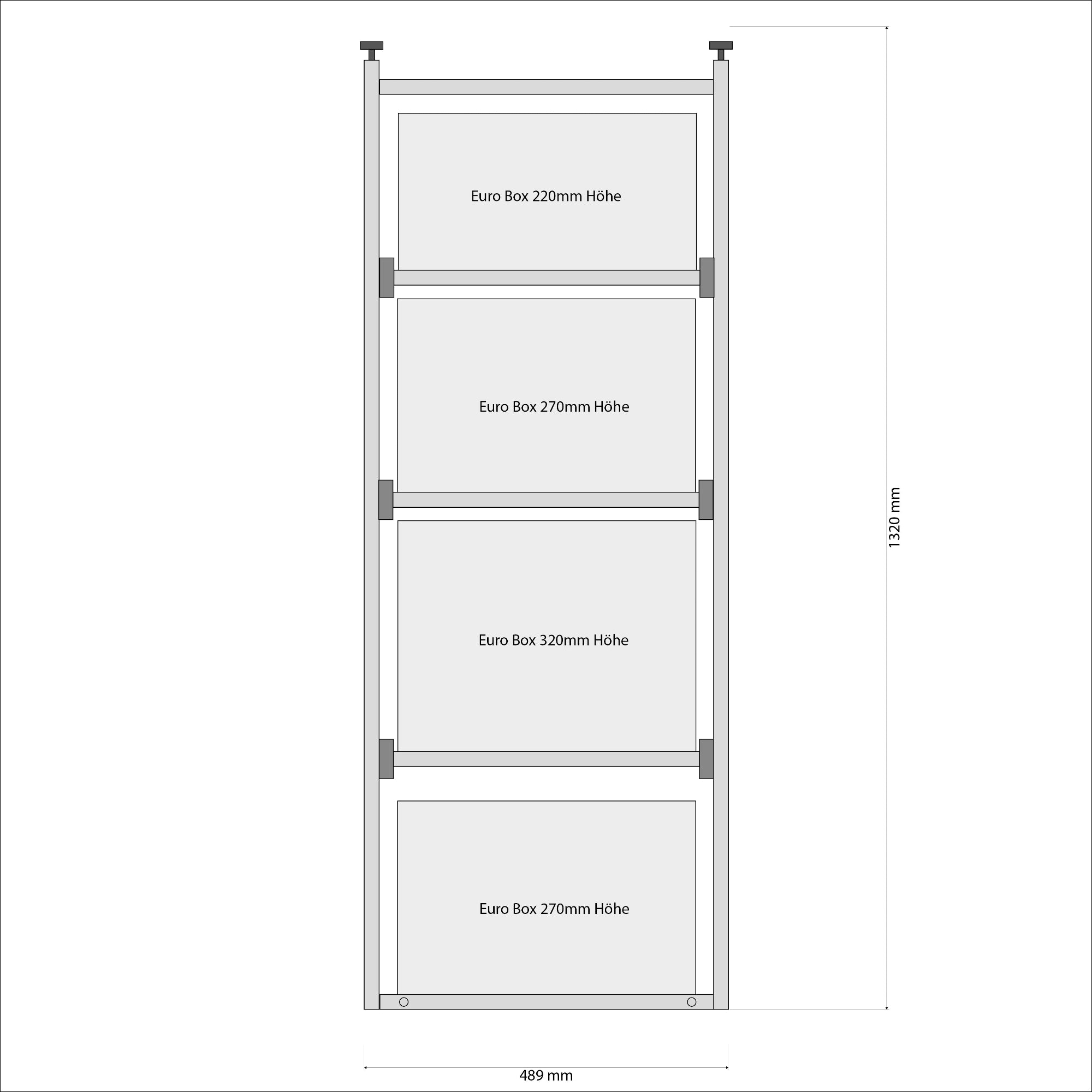 Étagère pour camping-car avec tiroirs pour le garage arrière Hymer B 780